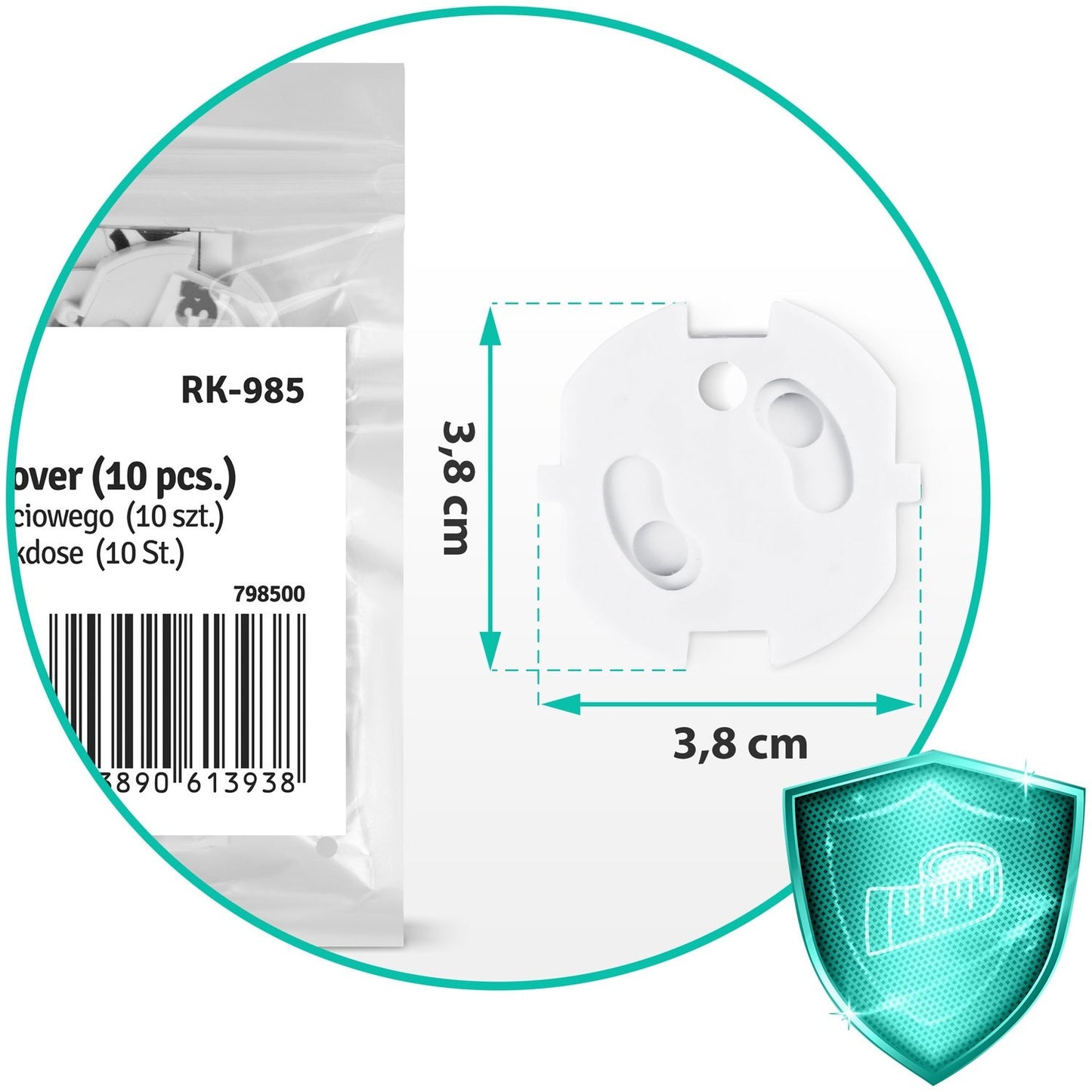 Safety cover for Power socket Ricokids 798500, 10-pack