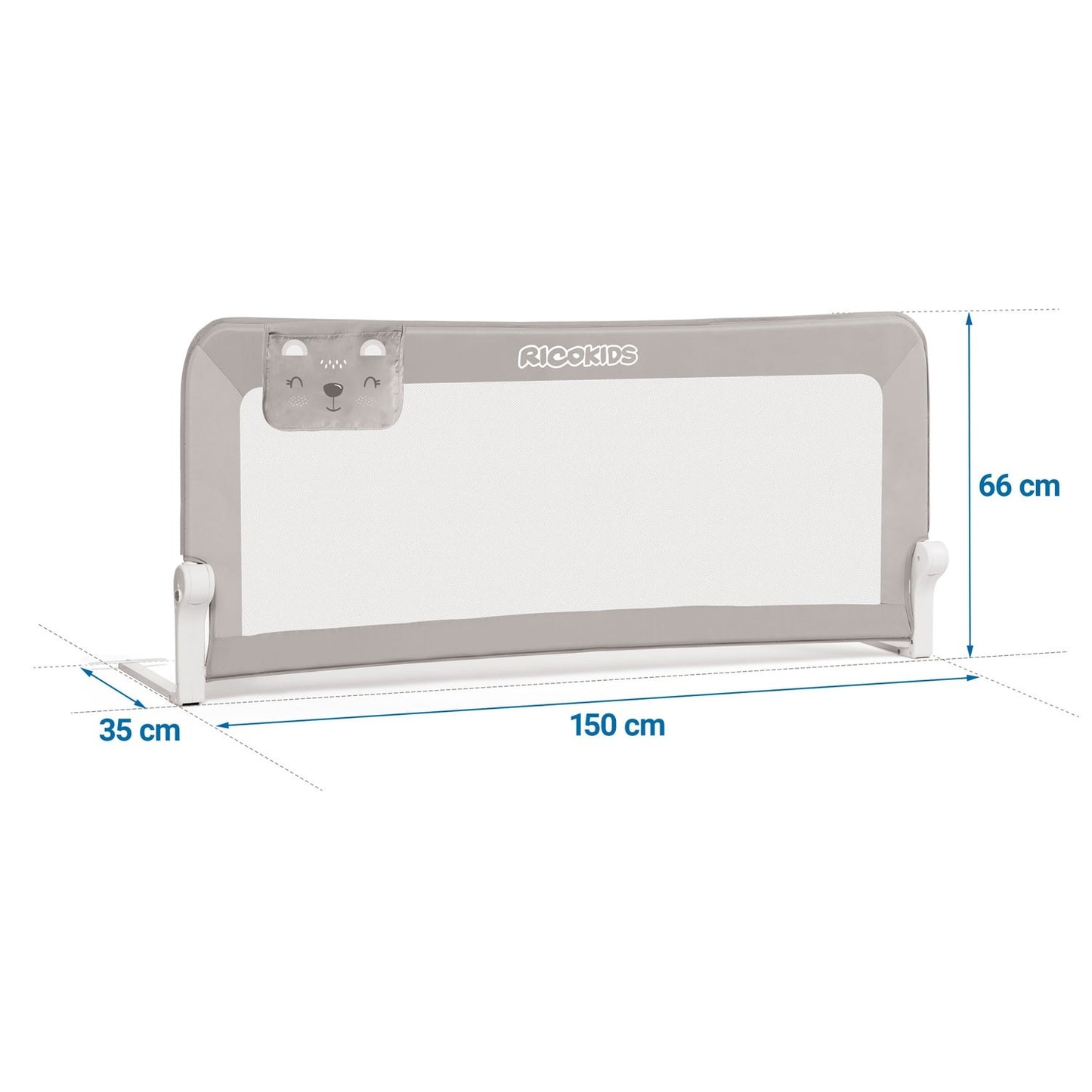 Safety cover for bed 150 x 66 x 35 cm Nukido grey