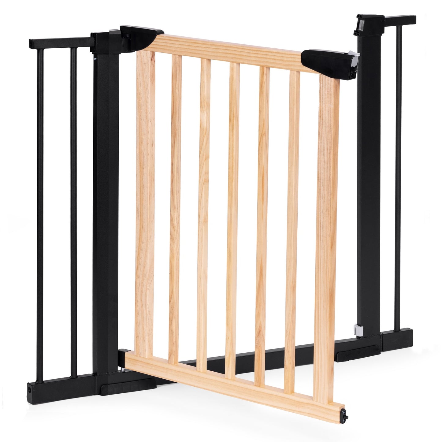 Safety gate barrier, 74-100 cm, for stairs and doors, metal and wood, additional panels, ECOTOYS