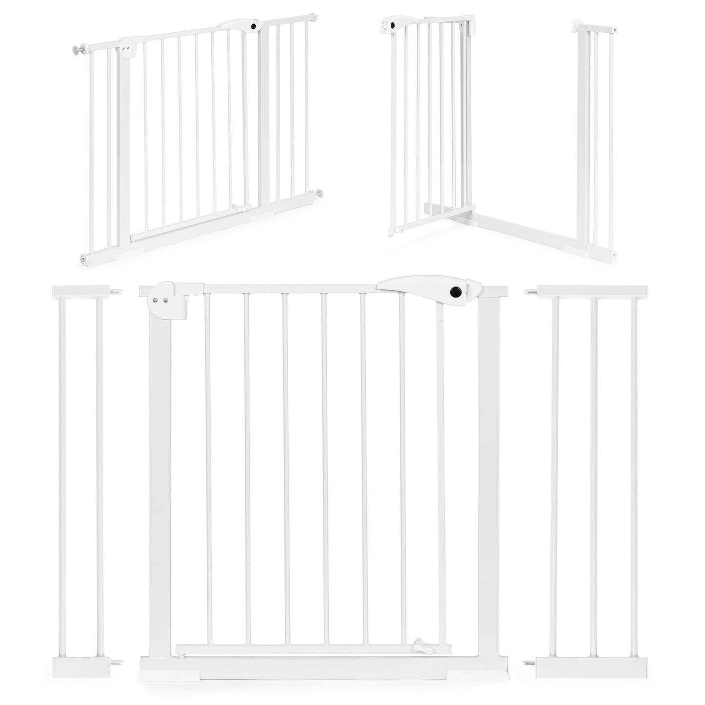 Safety gate barrier, 74-105 cm, for stairs and doors, steel, additional panels, white, ECOTOYS