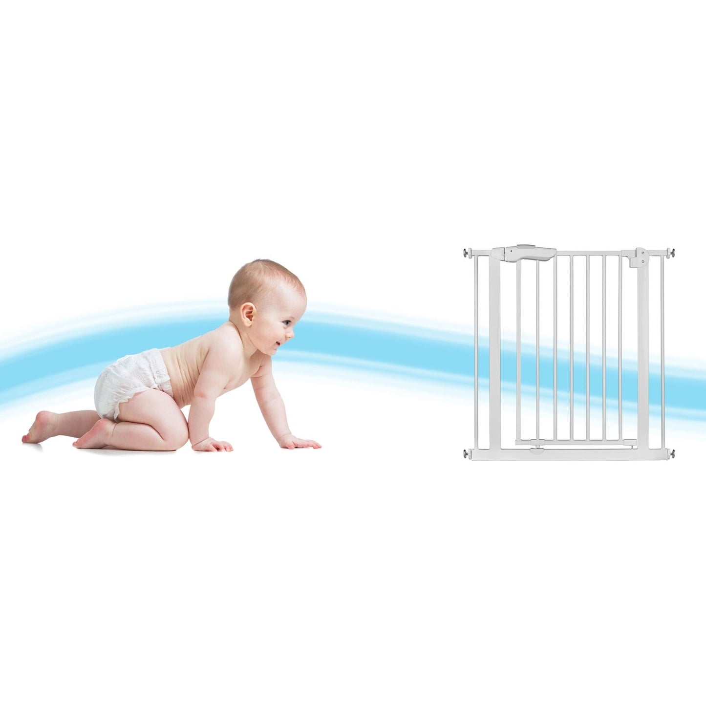 Safety gate for children, white - Nukido 718001