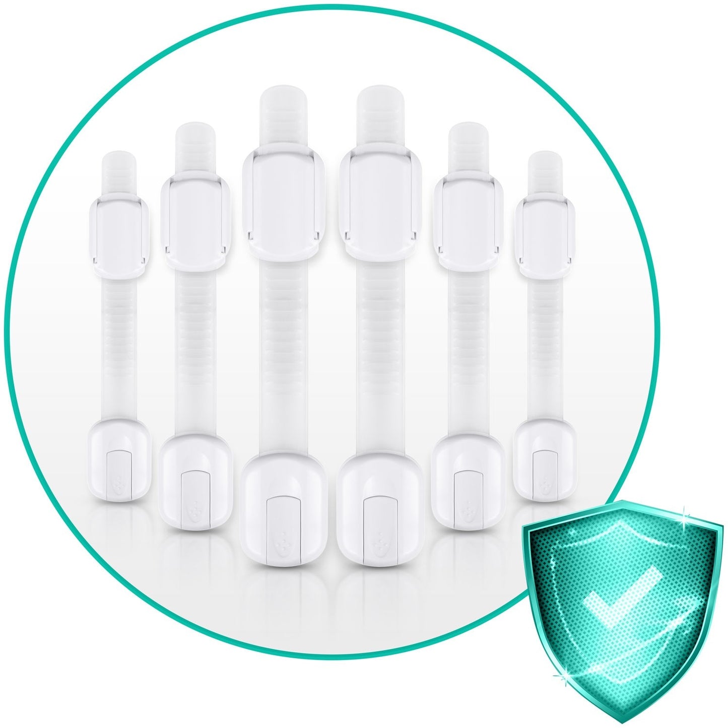 Safety lock for cabinet doors Ricokids 798100, 6-pack, white