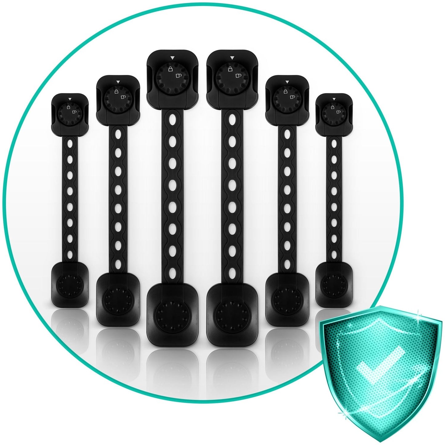 Safety lock for cabinets Ricokids 798202, 6-pack, Black