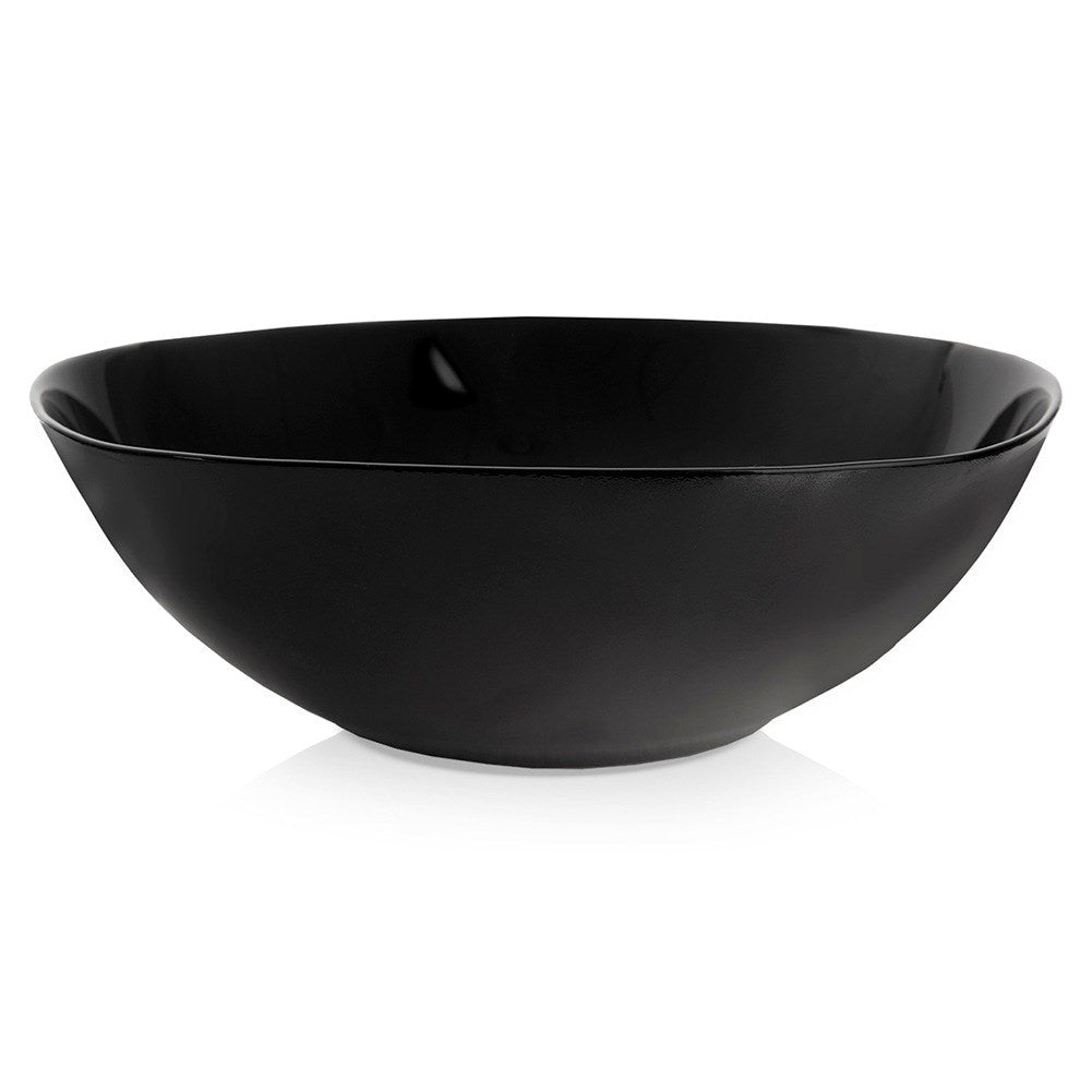 Salad bowl glass black LUNA 25 cm, 2 l