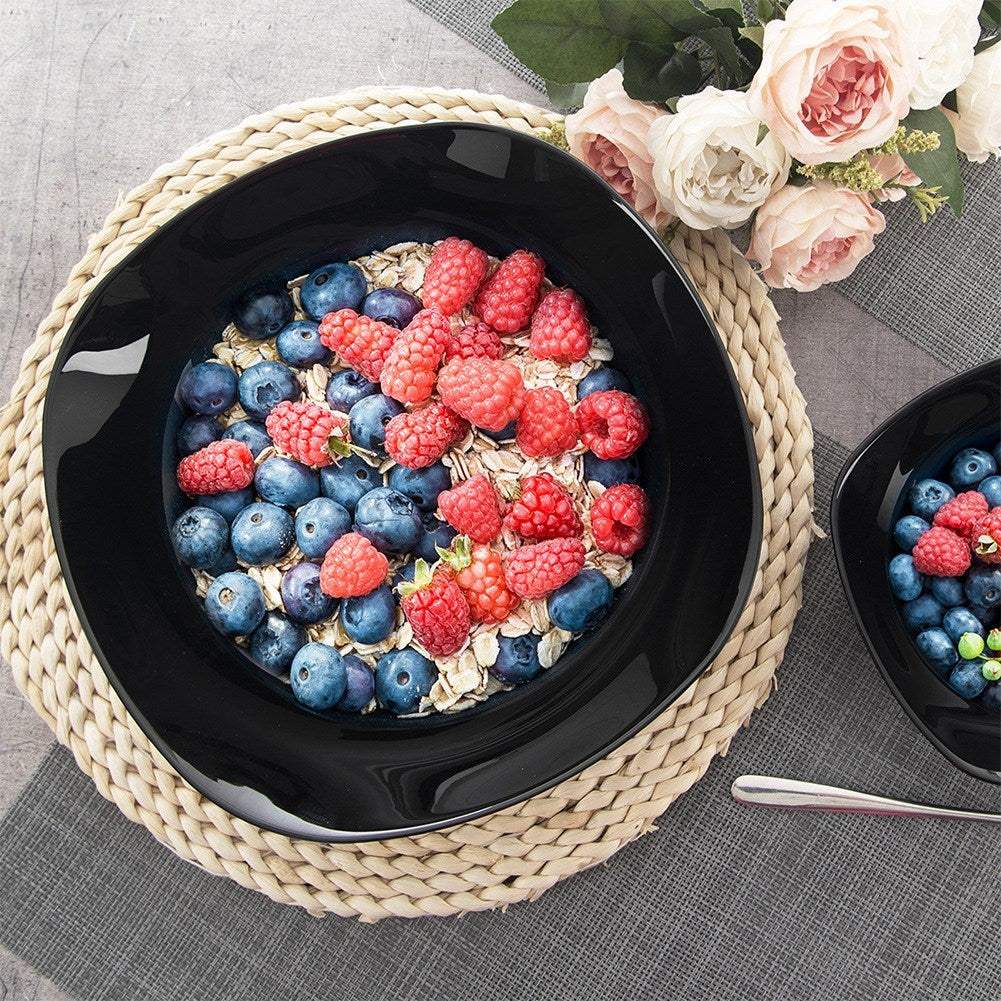 Salad bowl glass black LUNA 25 cm, 2 l