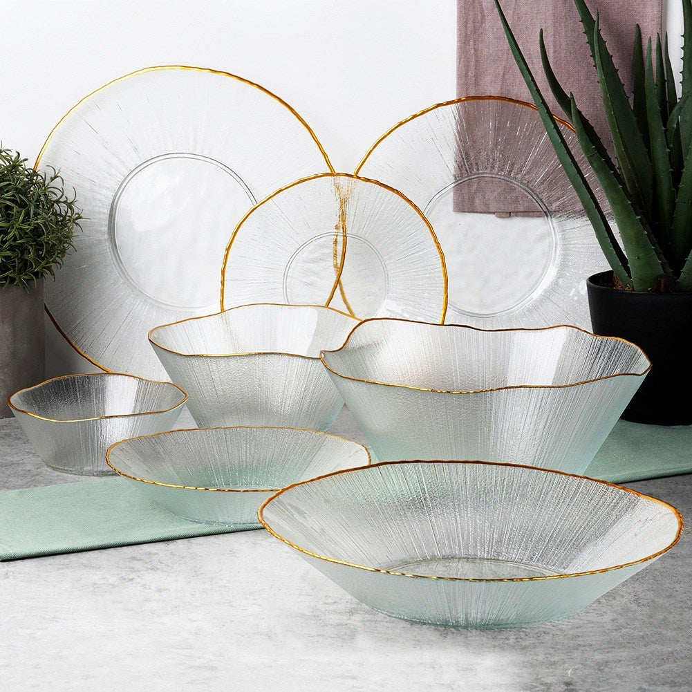 Salad bowl glass gold 20.5 cm, 500 ml