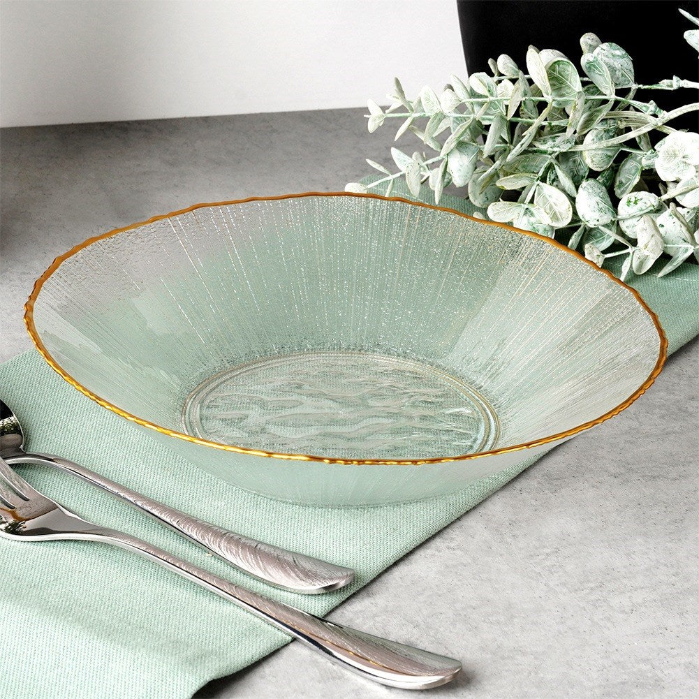 Salad bowl glass gold 20.5 cm, 500 ml