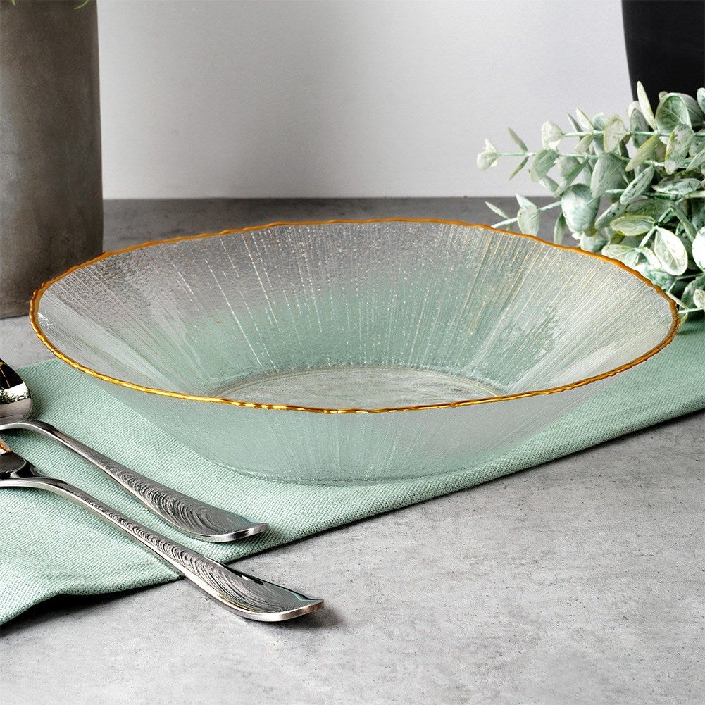 Salad bowl glass gold 20.5 cm, 500 ml