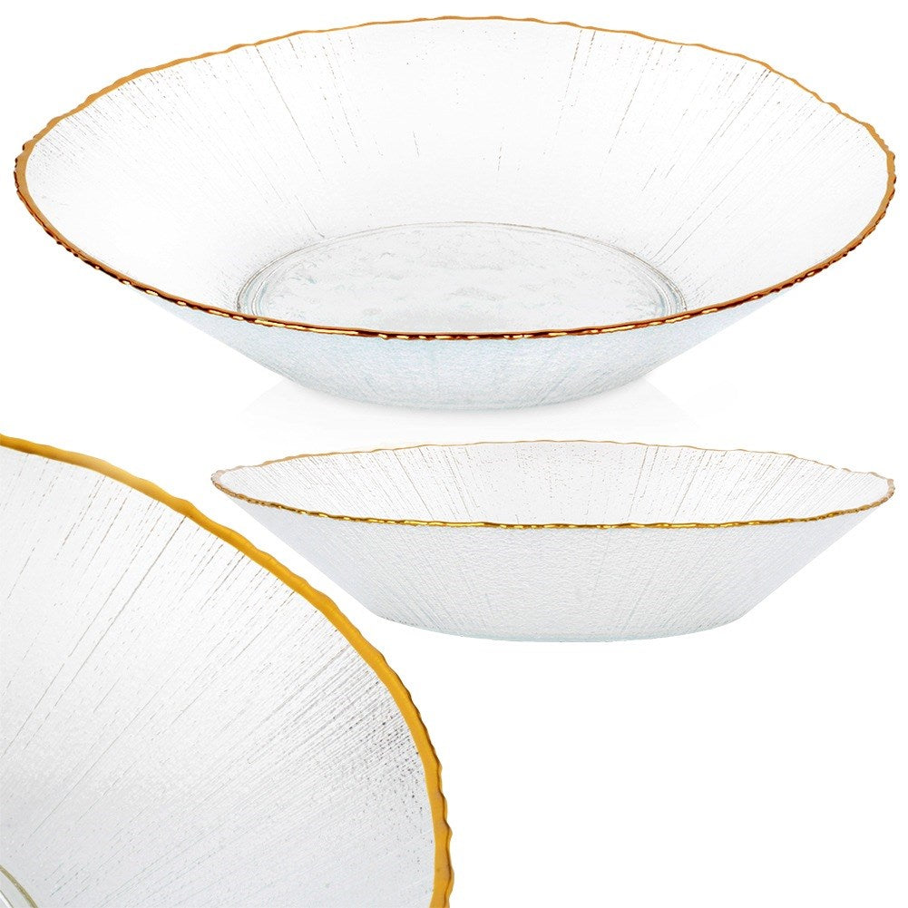 Salad bowl glass gold 20.5 cm, 500 ml
