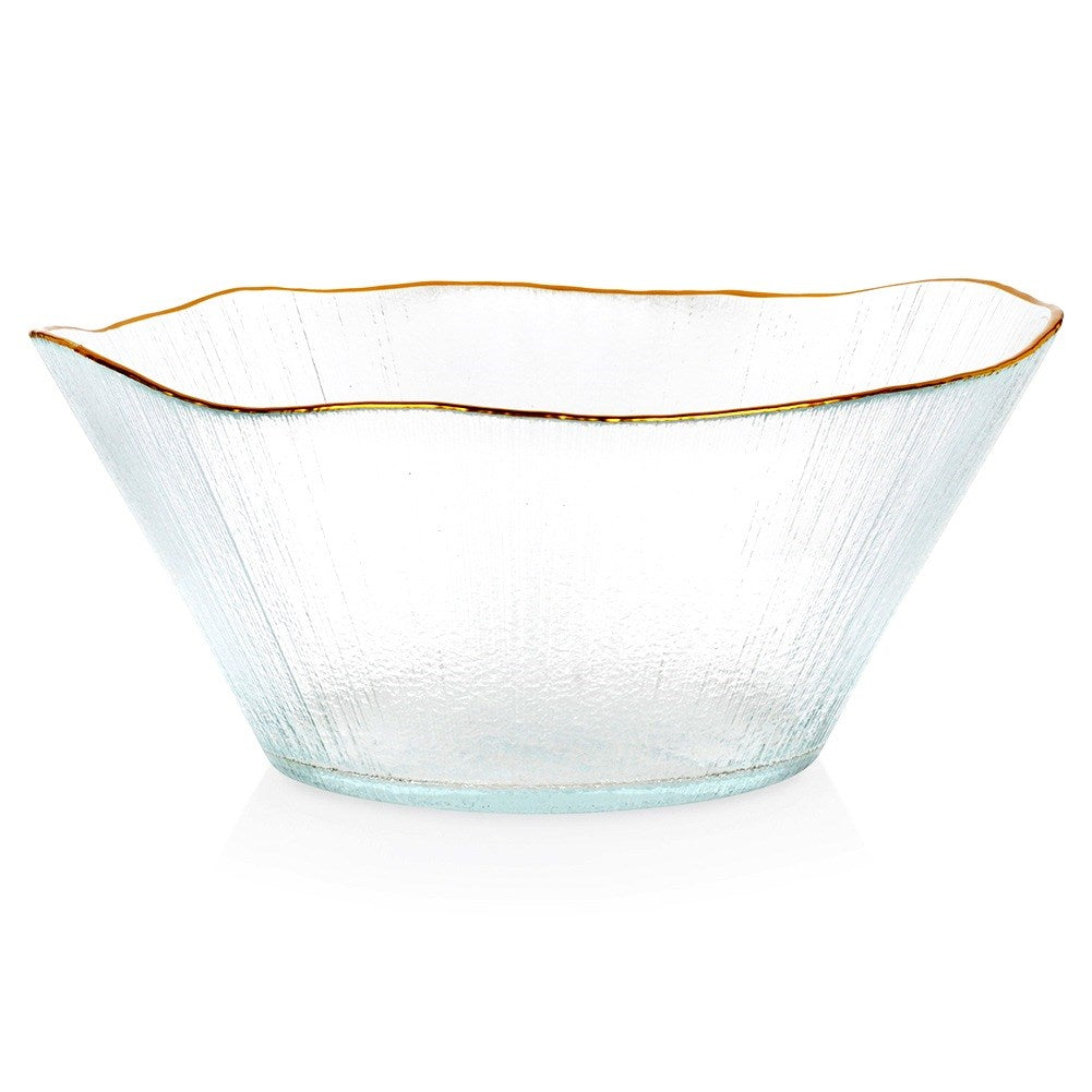 Salad bowl glass gold 21 cm, 1.2 l