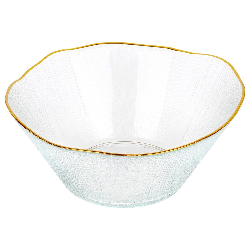 Salad bowl glass gold 21 cm, 1.2 l