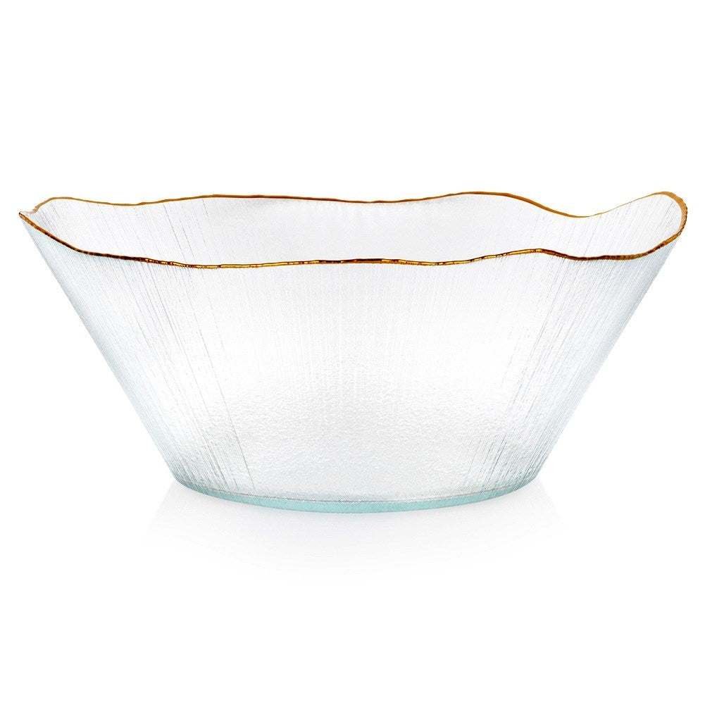 Salad bowl glass gold 27 cm, 2.8 l