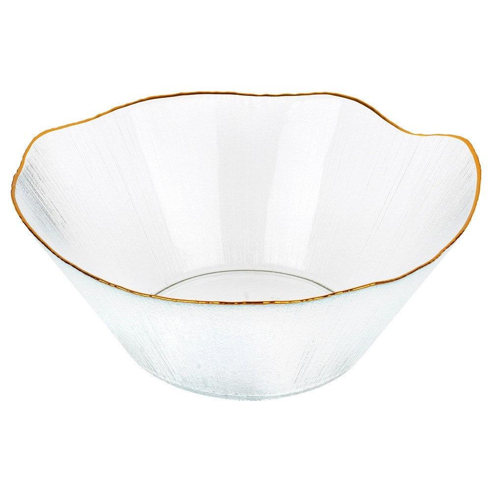 Salad bowl glass gold 27 cm, 2.8 l