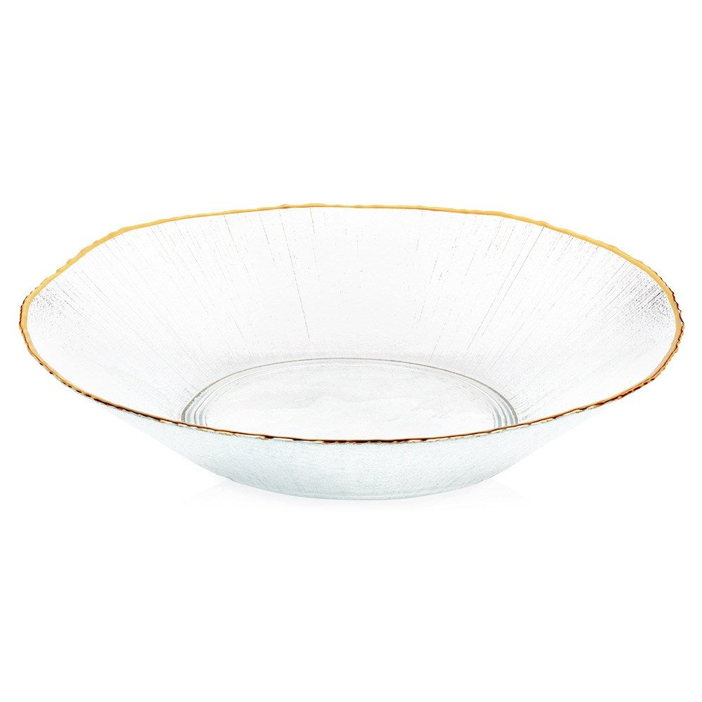 Salad bowl glass gold 29.5 cm, 1.6 l