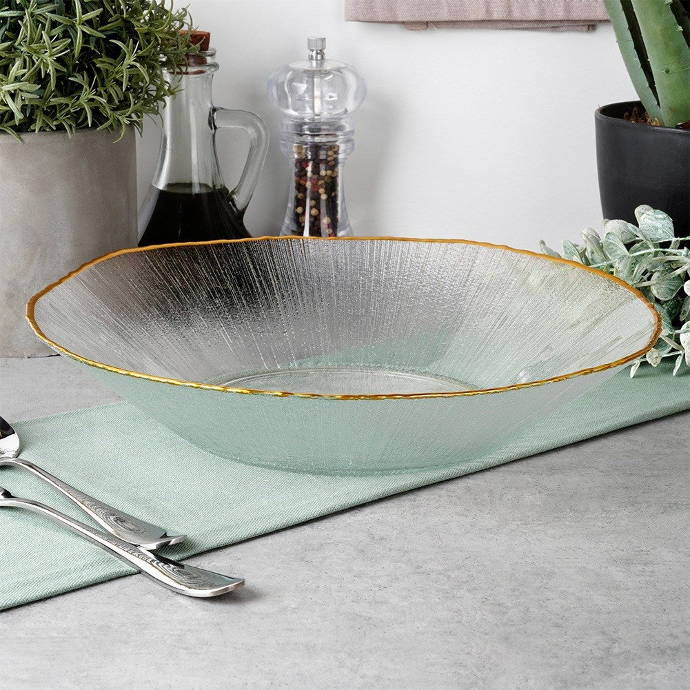 Salad bowl glass gold 29.5 cm, 1.6 l
