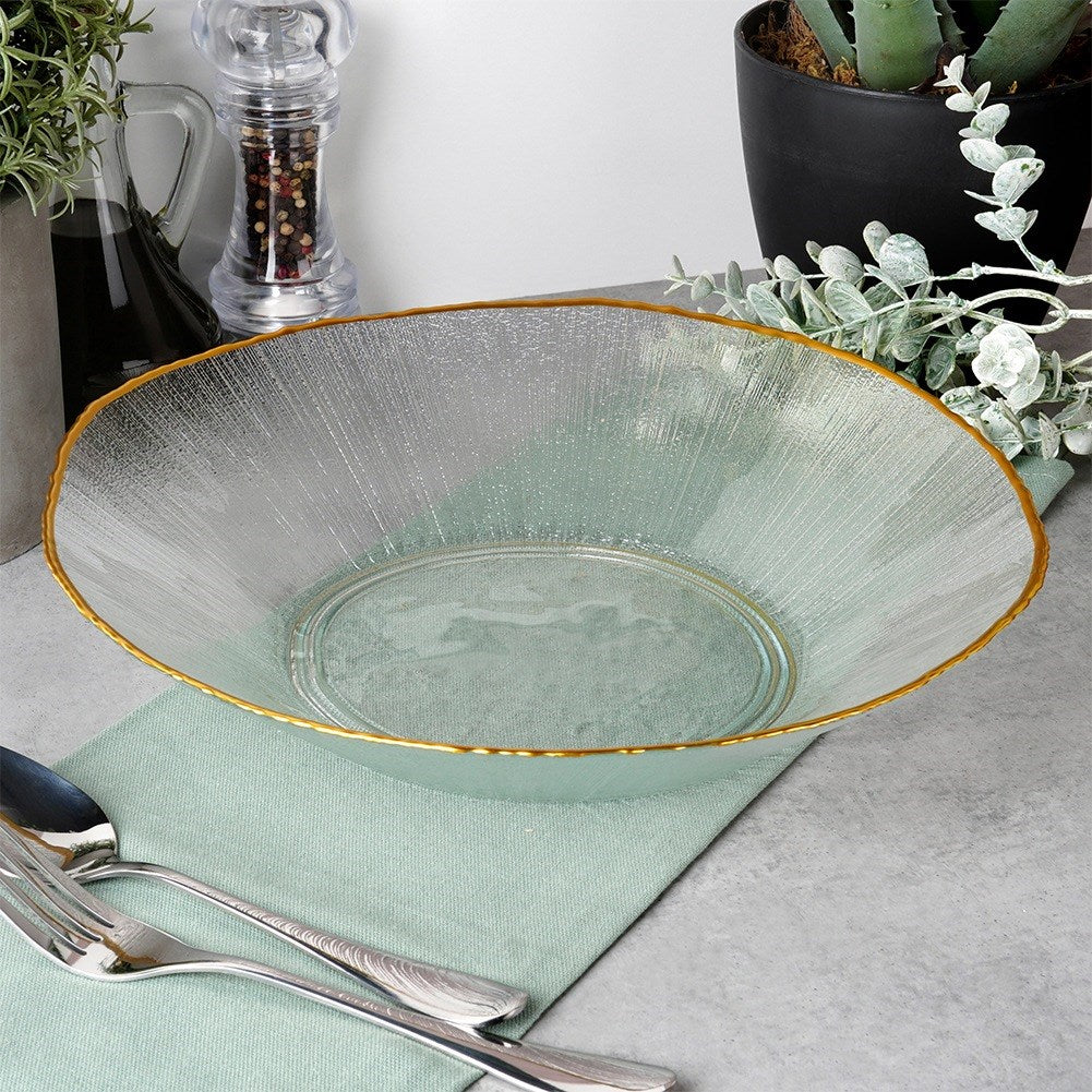 Salad bowl glass gold 29.5 cm, 1.6 l