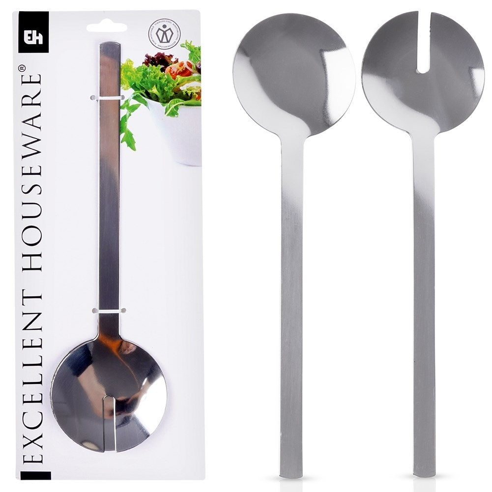 Salad cutlery in stainless steel with silver finish for serving