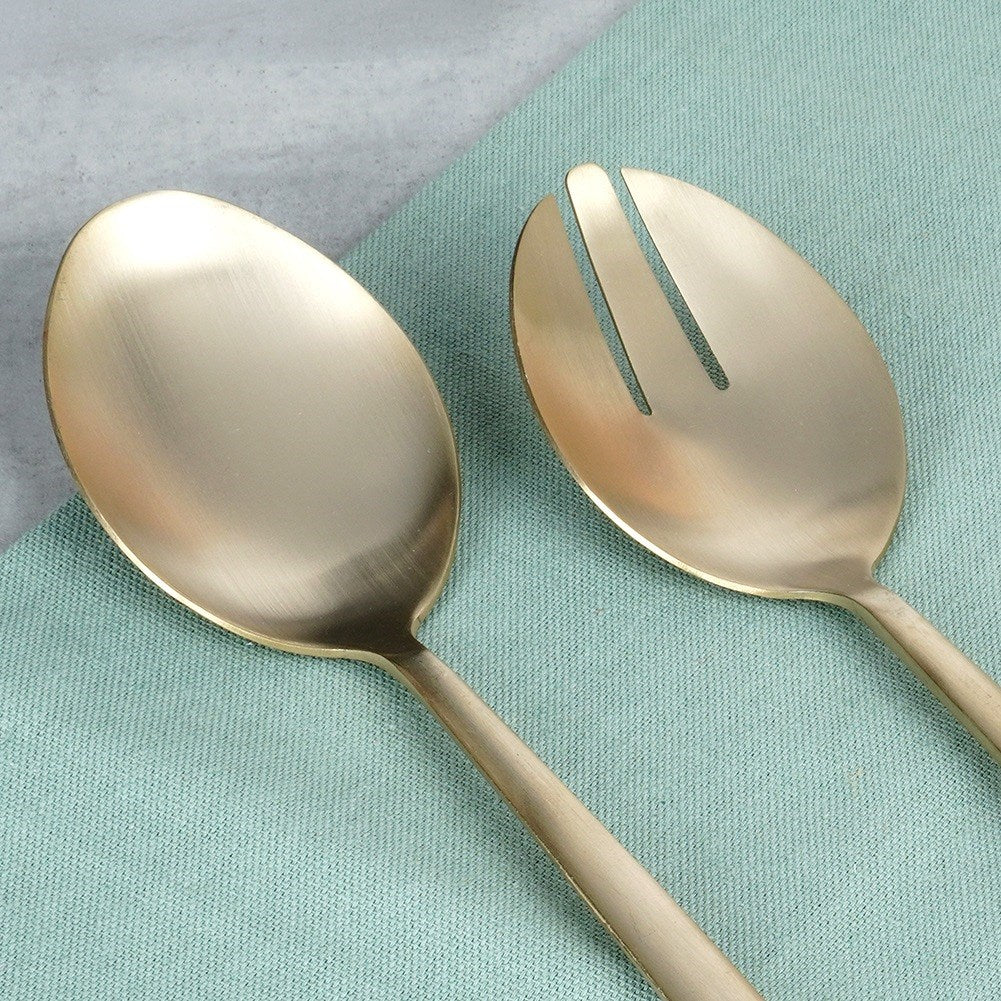 Salad spoons steel gold 25 cm 2 pcs.