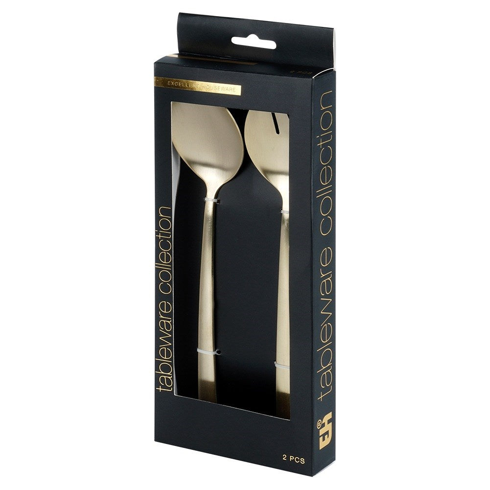 Salad spoons steel gold 25 cm 2 pcs.