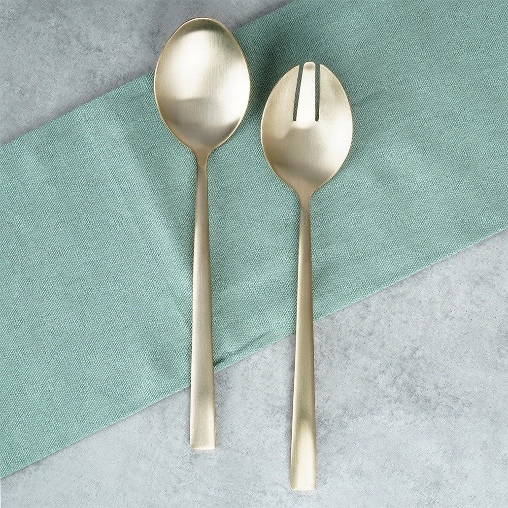 Salad spoons steel gold 25 cm 2 pcs.