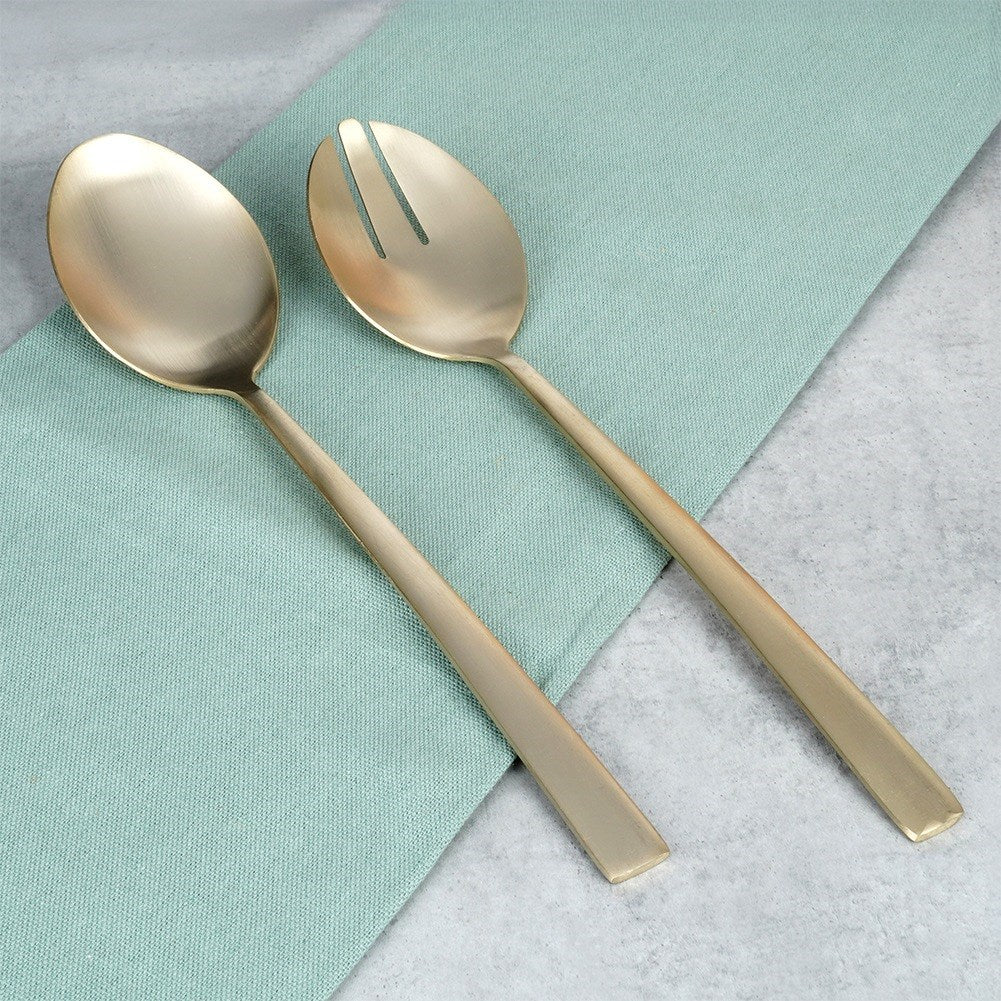Salad spoons steel gold 25 cm 2 pcs.