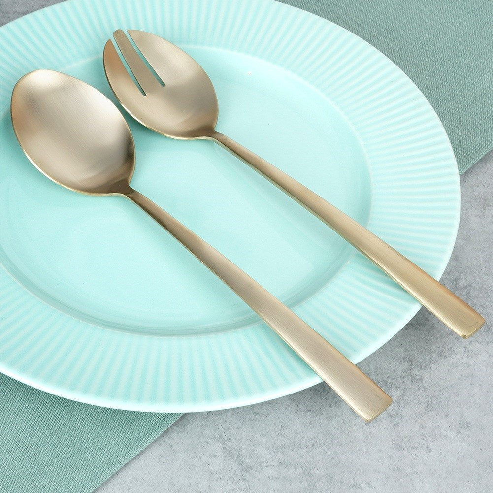 Salad spoons steel gold 25 cm 2 pcs.