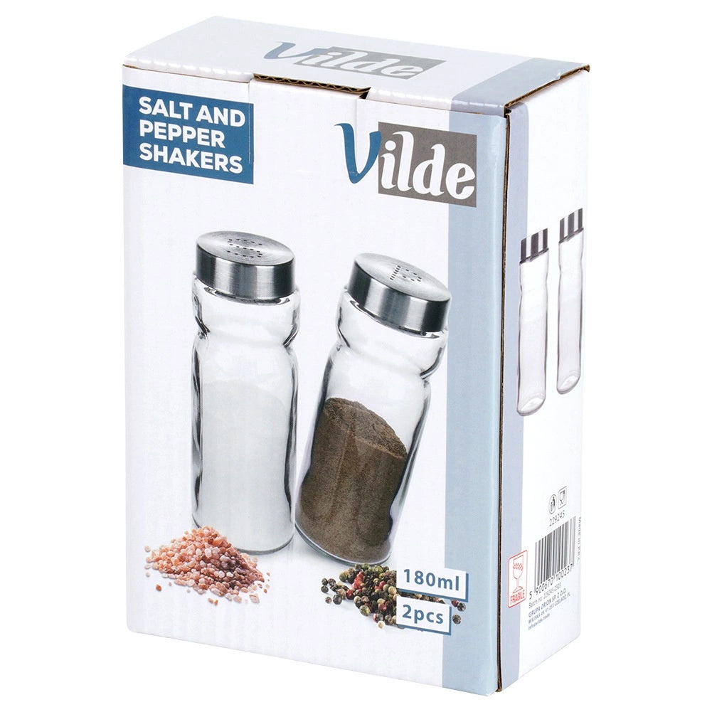 Salt and Pepper Shakers, Glass, 170 ml, Set of 2