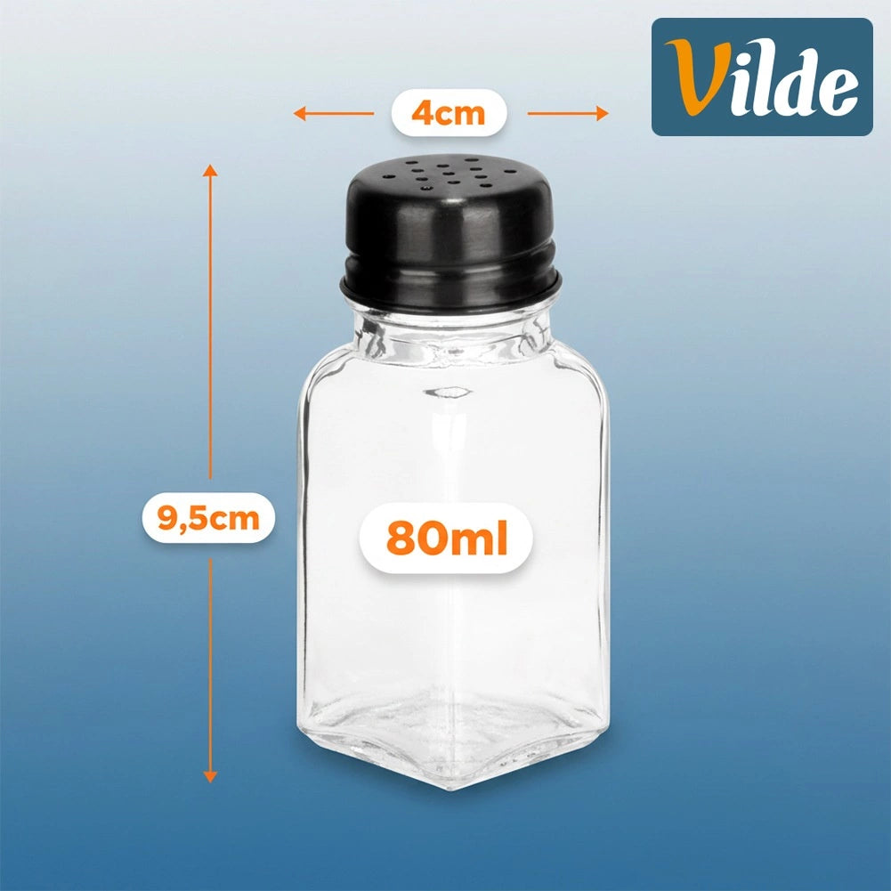 Salt and Pepper Shakers, Glass, 80 ml, Set of 2
