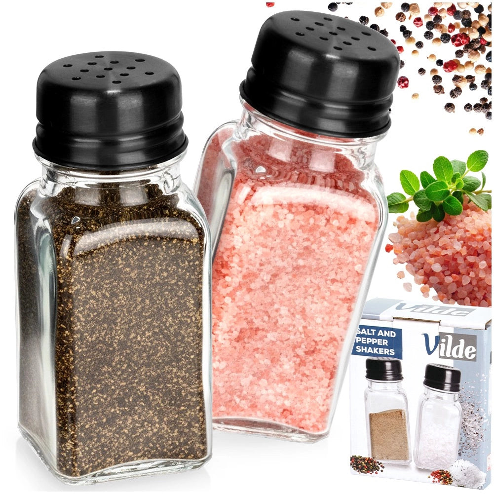 Salt and Pepper Shakers, Glass, 80 ml, Set of 2