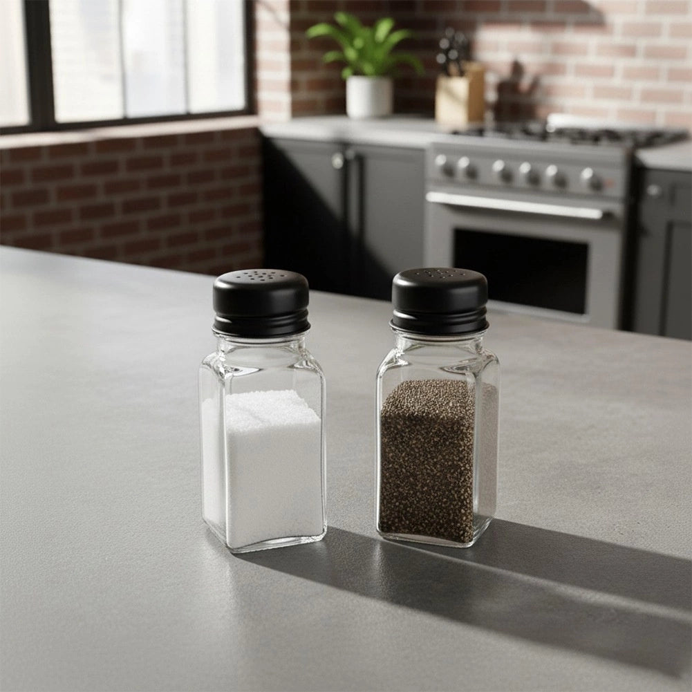 Salt and Pepper Shakers, Glass, 80 ml, Set of 2