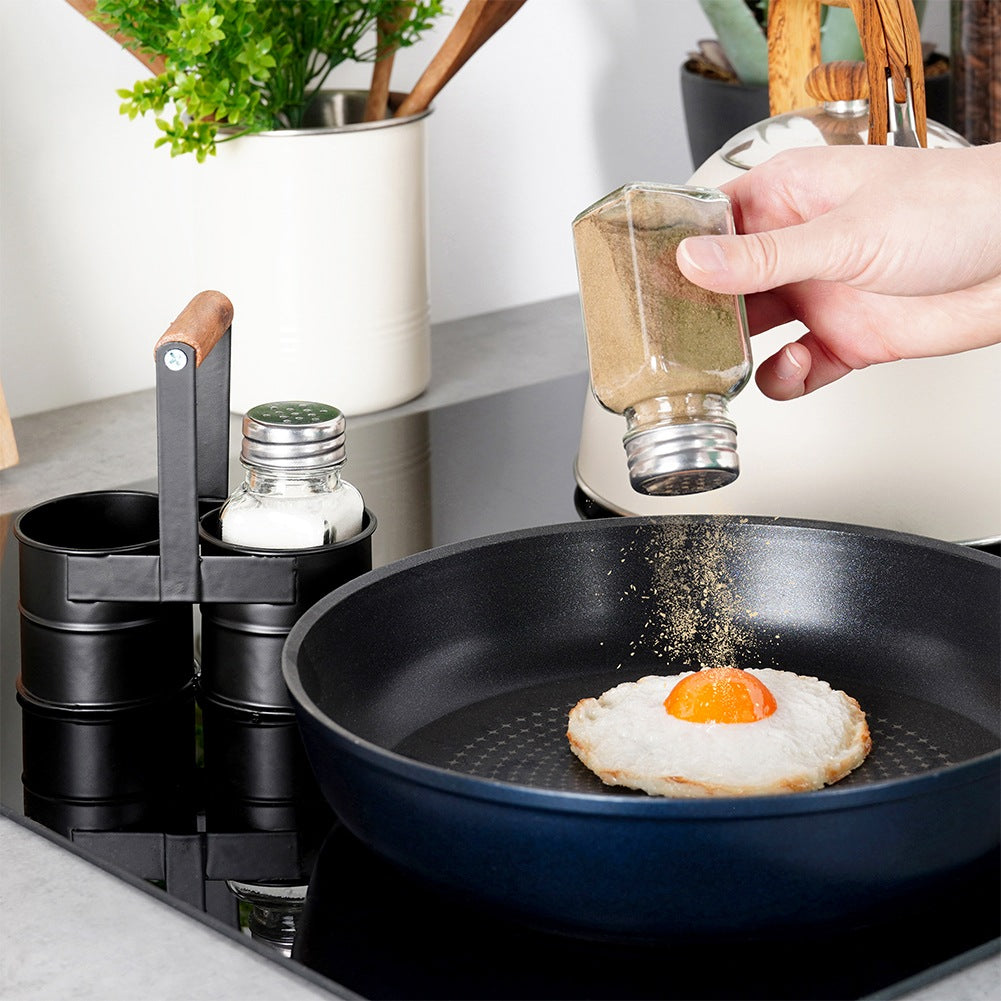 Salt and pepper shakers with stand, 3 pieces