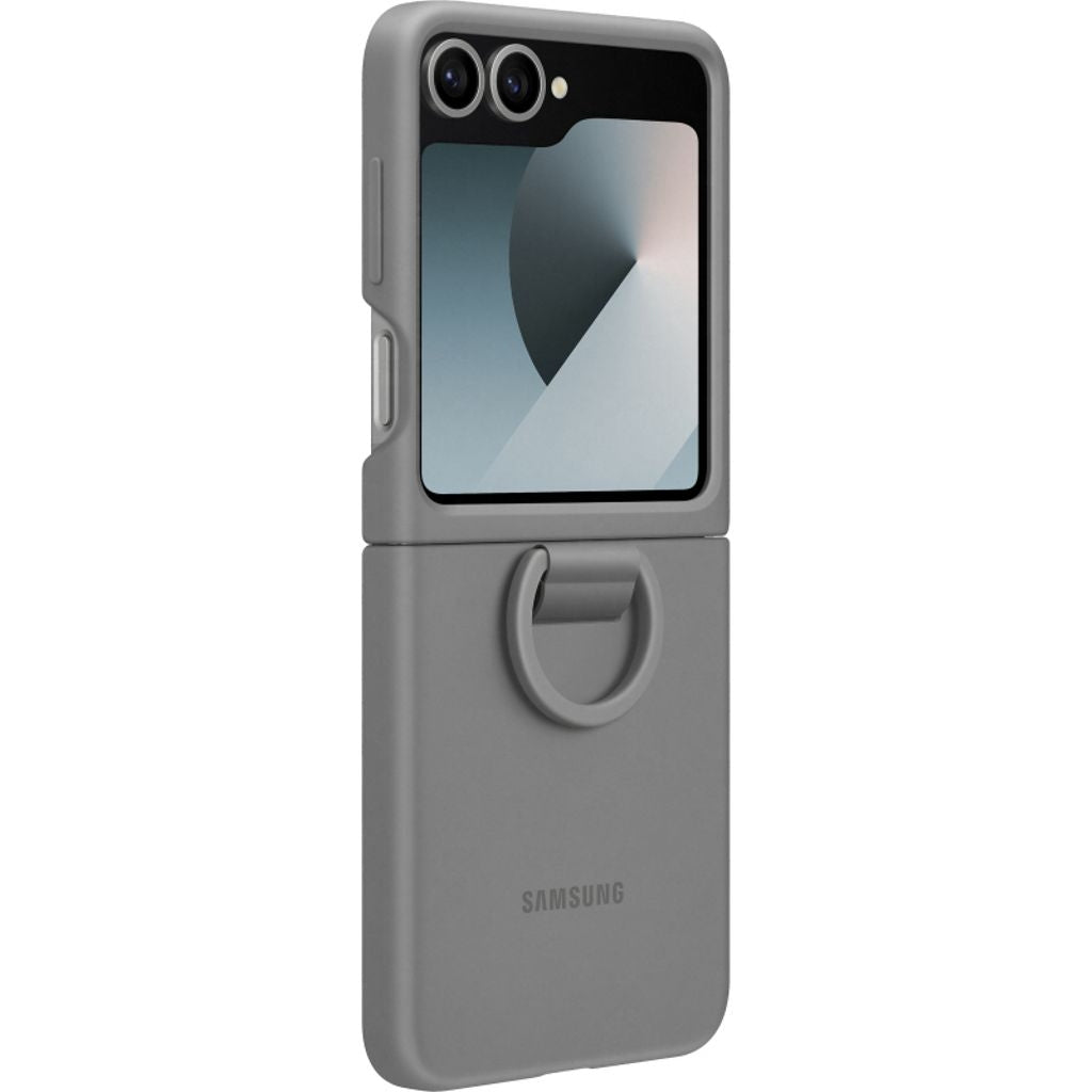 Samsung Galaxy Z Flip6 Silicone Case with Ring Holder - Grey