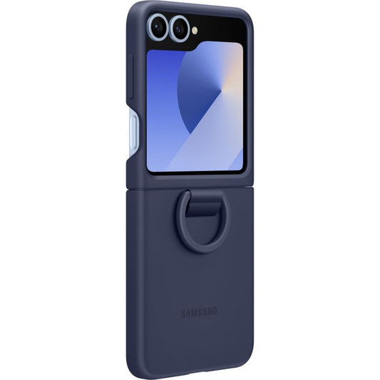 Samsung Galaxy Z Flip6 Silicone Case with Ring Holder - Navy Blue