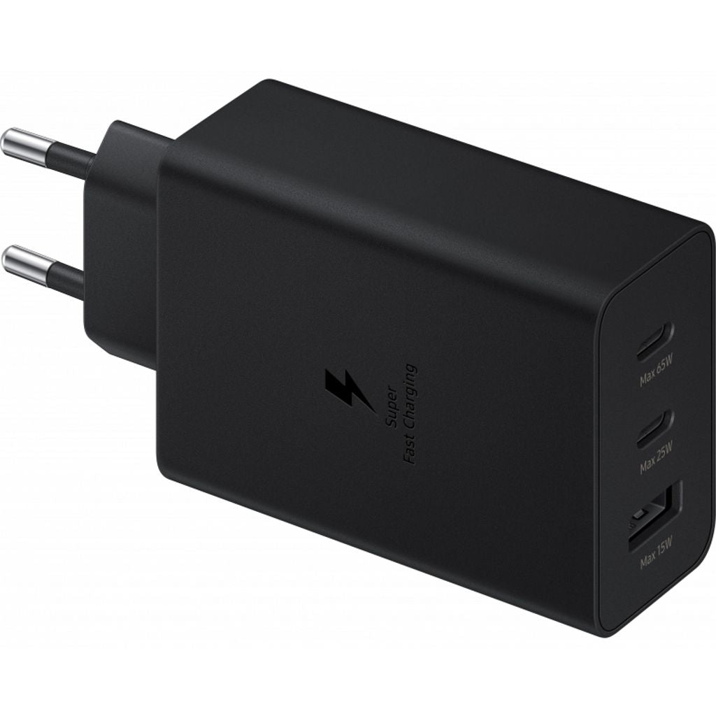 Samsung Trio Wall Charger, 65W, USB-A, 2x USB-C - Black