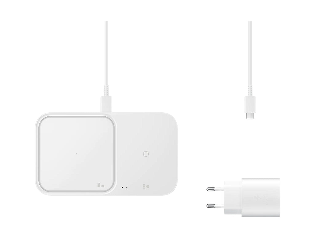 Samsung Wireless Charger Duo with Power Adapter, 15W - White