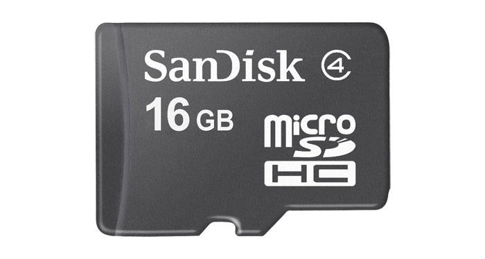 SanDisk memory card, microSDHC Class 4, 16GB