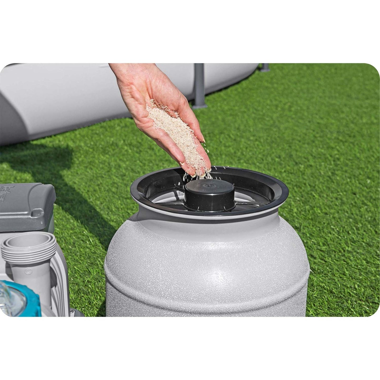 Sand Filter Pump for Pools, 6056 L/h, Includes Filter Balls
