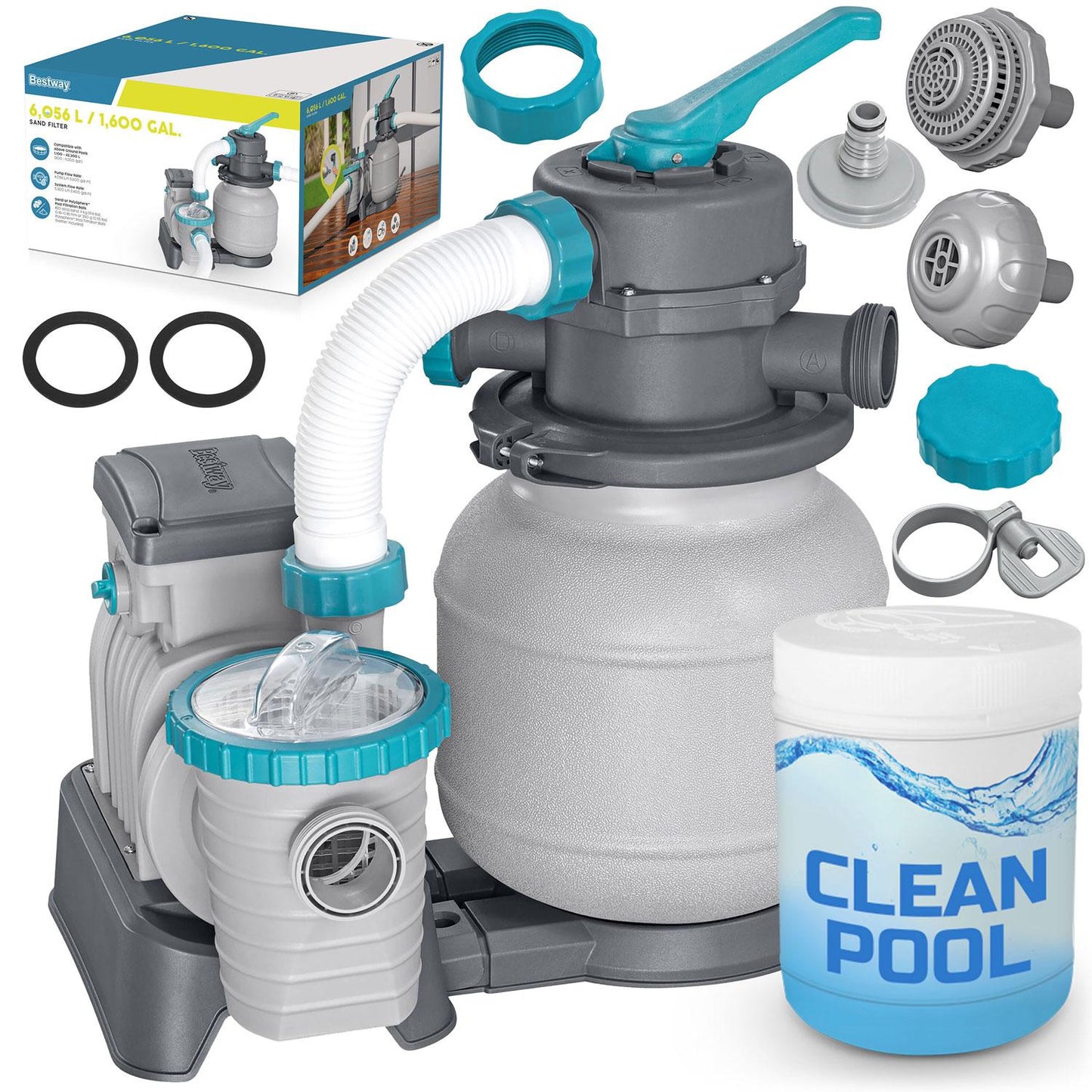 Sand Filter Pump for Pools with Multifunction Tablets, 6056 L/h