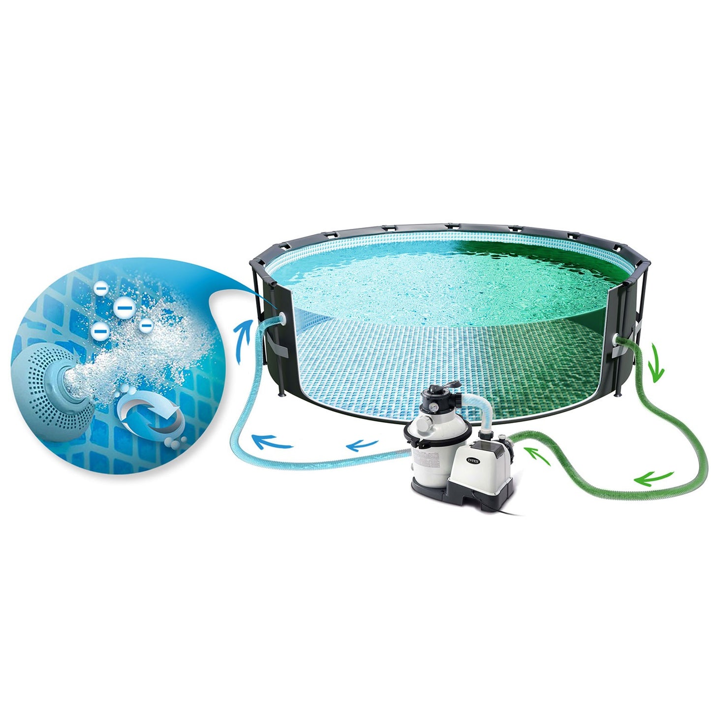 Sand Filter Pump with Filter Balls, 5700 L/h Capacity