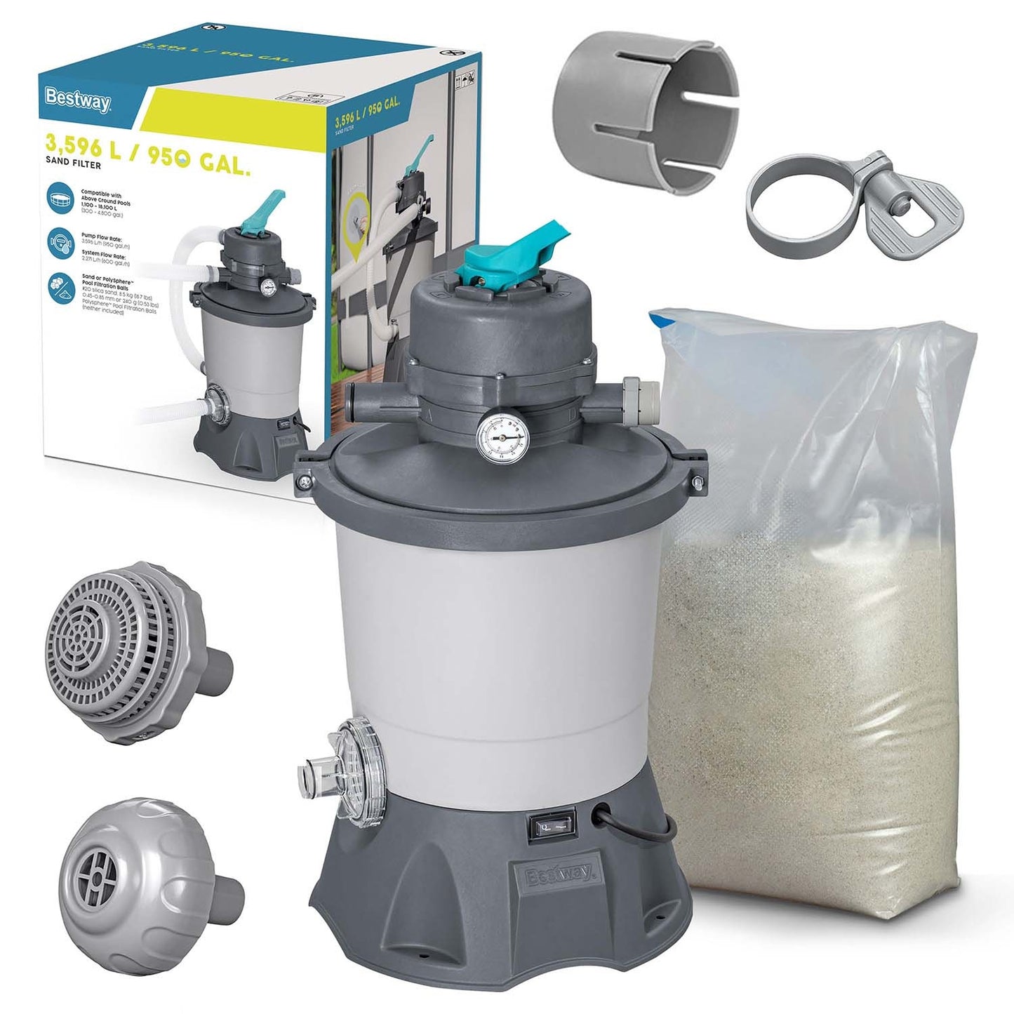 Sand pump 3596 l/h + Sand 25kg Bestway