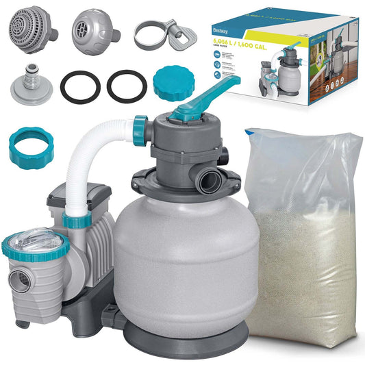 Sand pump 6056 l/h Bestway 58497 + sand 25 kg