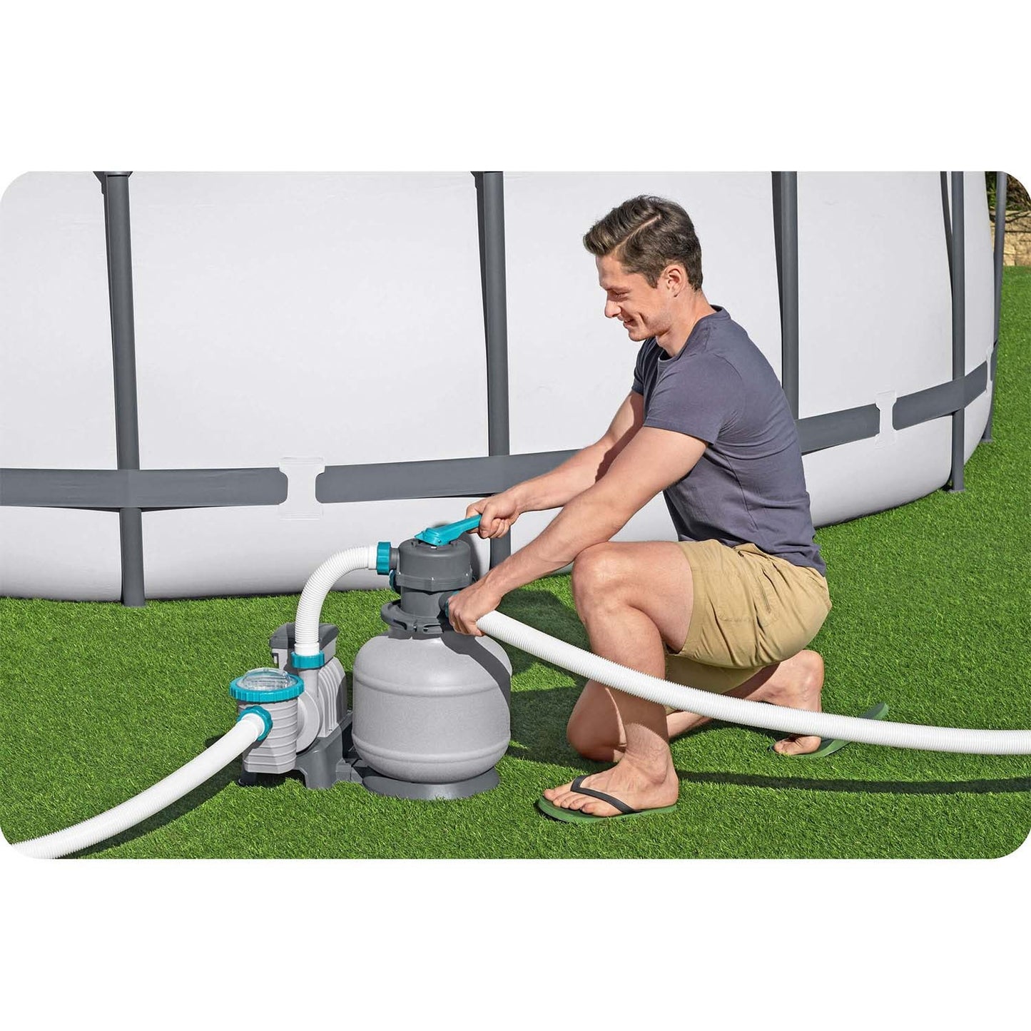 Sand pump 8327 l/h Bestway 58499 + sand 25 kg
