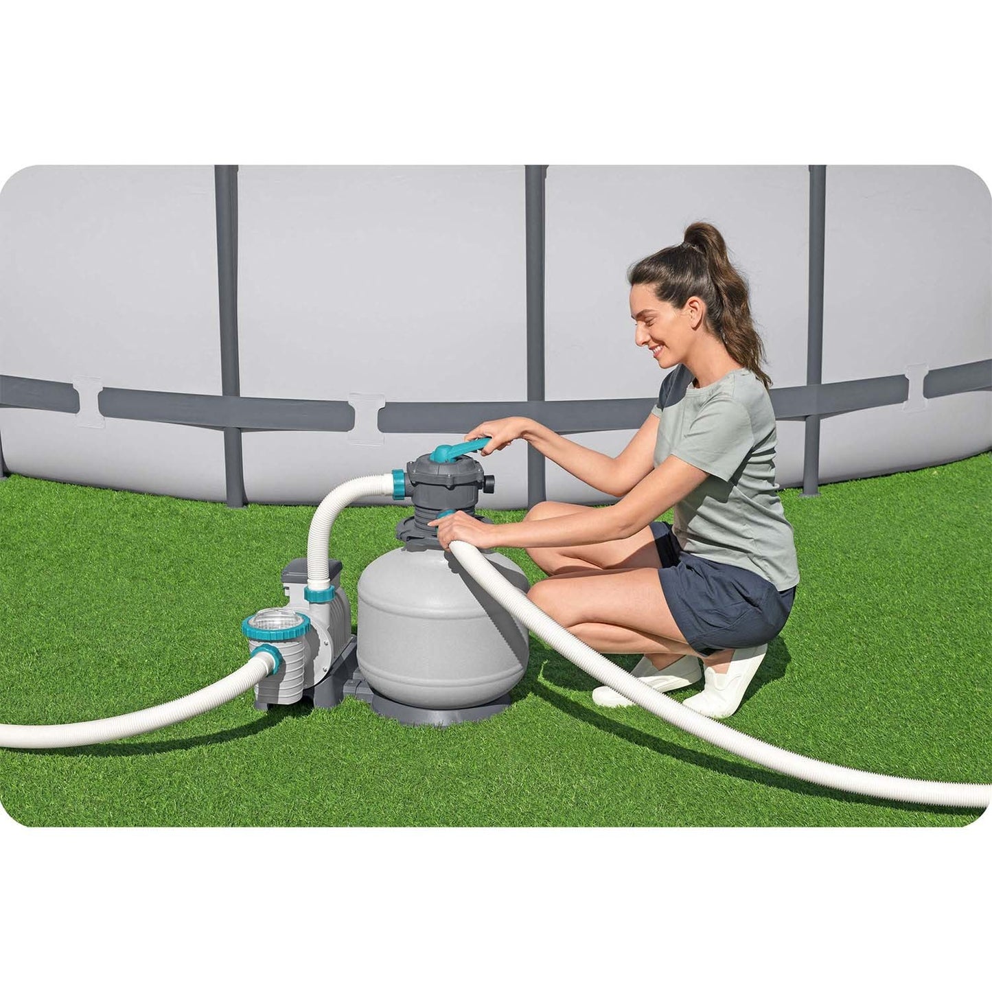 Sand pump for pools 11355 L/h Bestway 58486 + multifunctional tablets