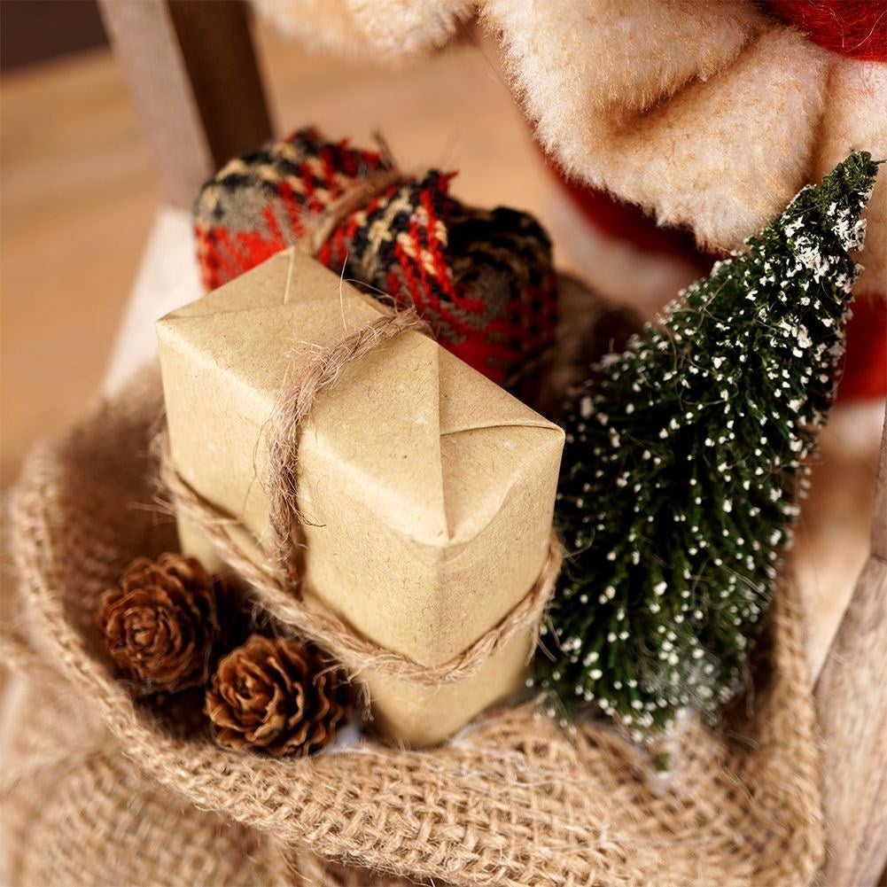 Santa on a sleigh: 47 cm high winter decoration with bell