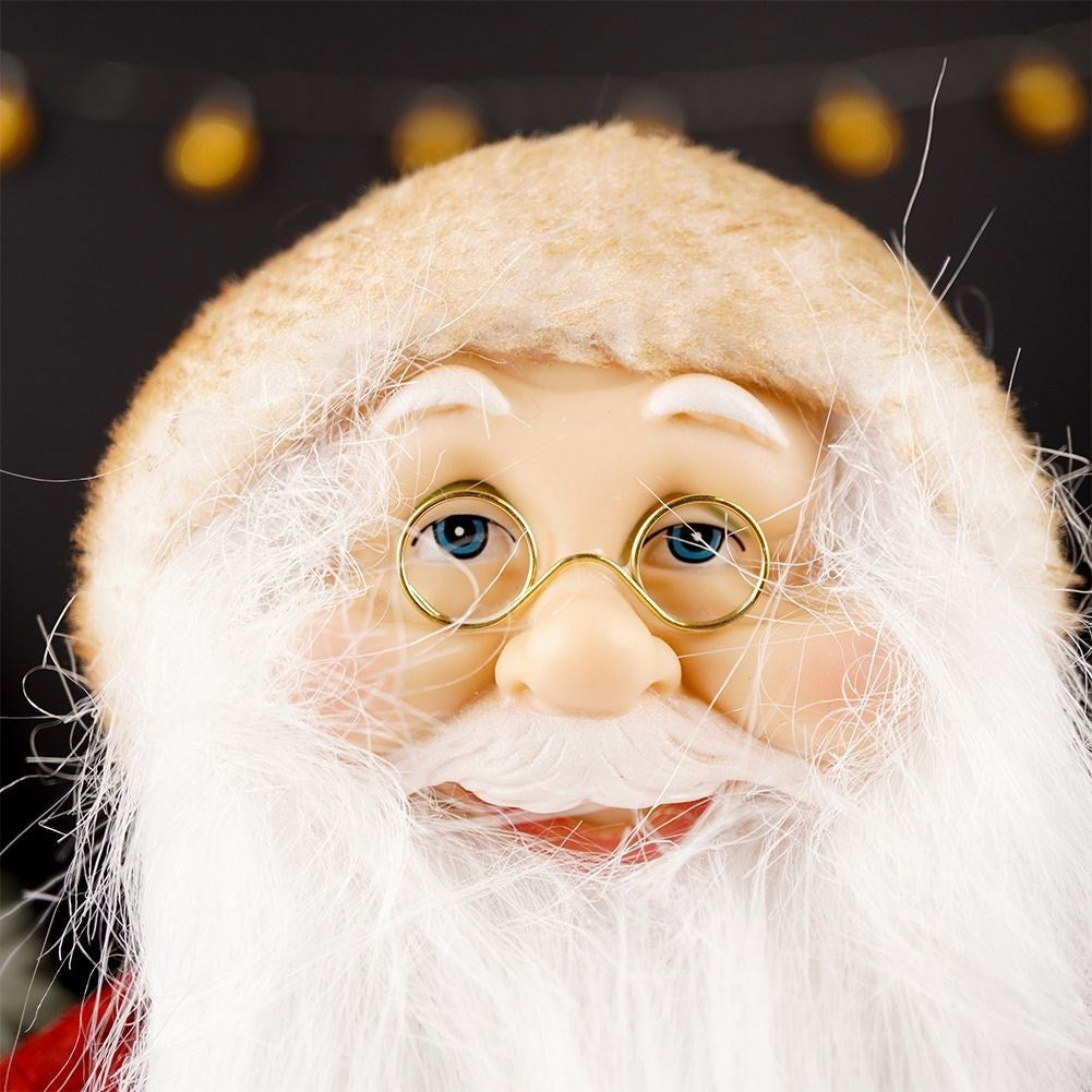 Santa on a sleigh: 47 cm high winter decoration with bell