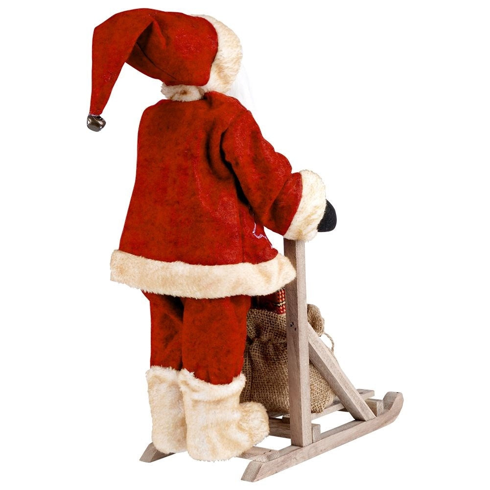 Santa on a sleigh: 47 cm high winter decoration with bell