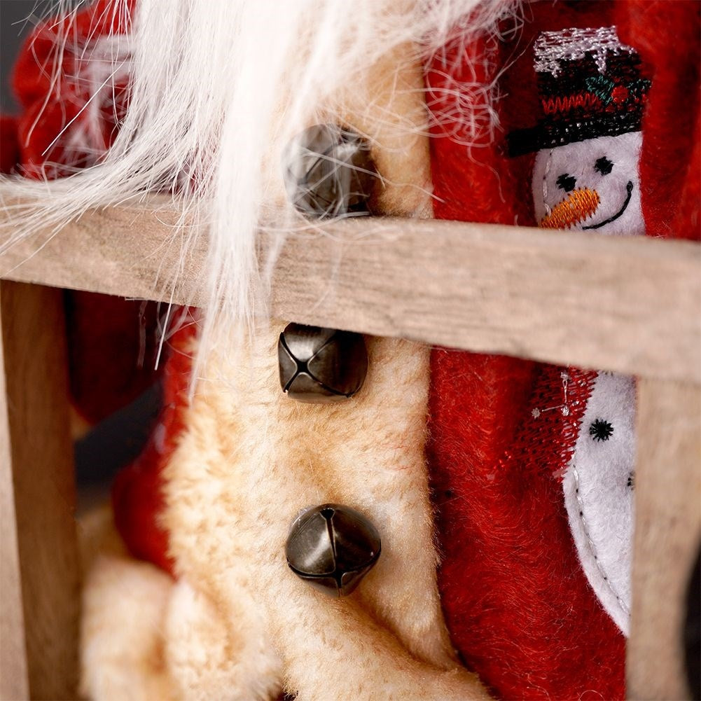 Santa on a sleigh: 47 cm high winter decoration with bell
