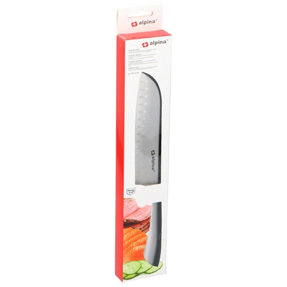 Santoku Chef's Knife in Stainless Steel with Serrated Blades