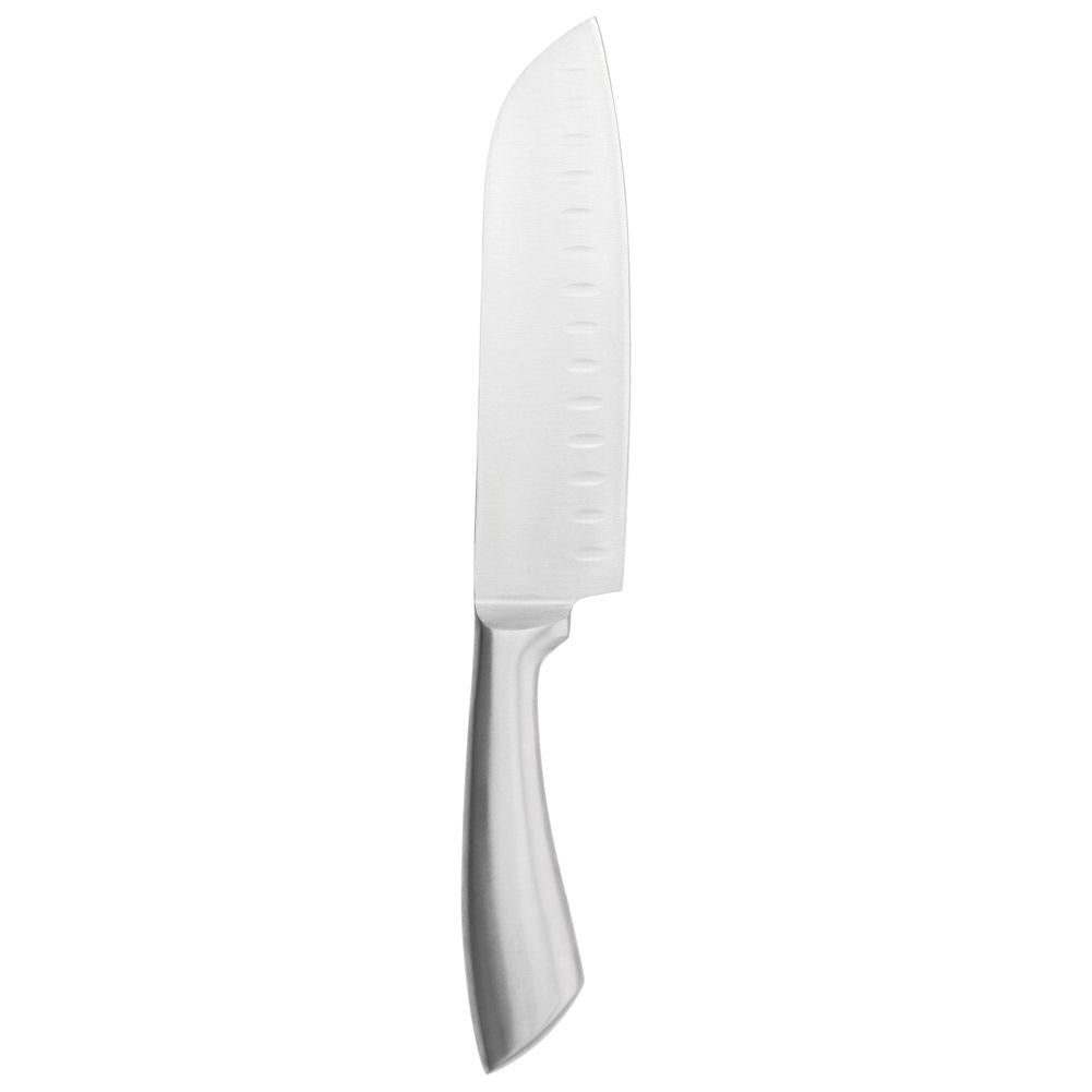 Santoku Chef's Knife in Stainless Steel with Serrated Blades