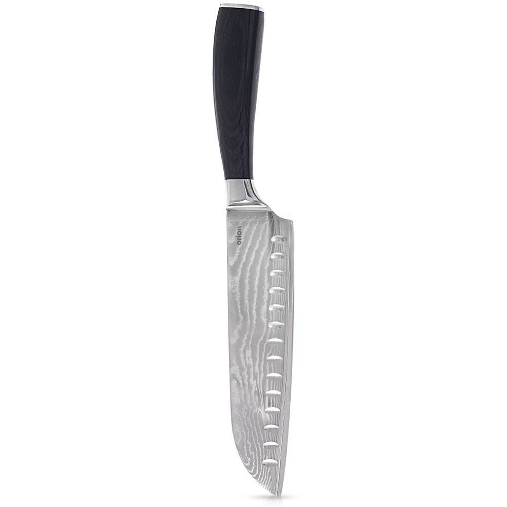 Santoku Chef's Knife with Damascus Steel and Pakka Wood Handle